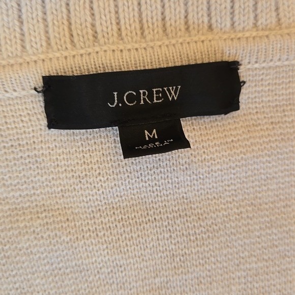 J.‎ Crew Oversized Long Cardigan Light Gray Merino Wool Blend Old Money Medium - Picture 3 of 5